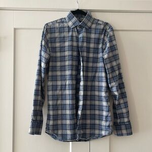 Proper Cloth Blue Plaid Button Down